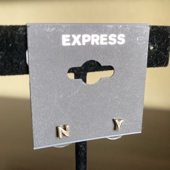 Express Metallic Ny Stud Earrings 10$